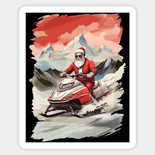 GTA Style Santa riding a snowmobile is a funny Christmas gift Sticker